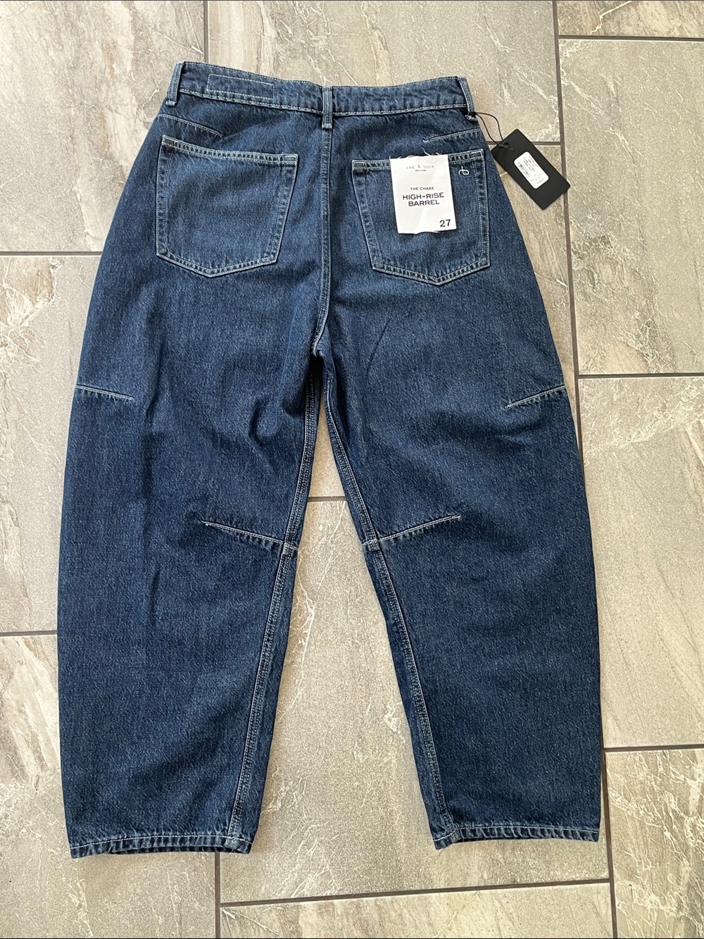 ๐ NWT Rag & Bone The Chase High Rise Barrel Jeans Size 27 Grafton Wash Cotton - Picture 4 of 13